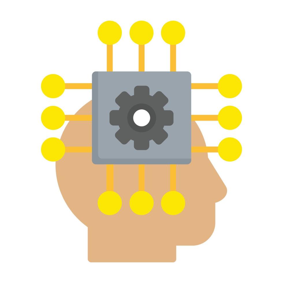 icône plate d'intelligence artificielle vecteur