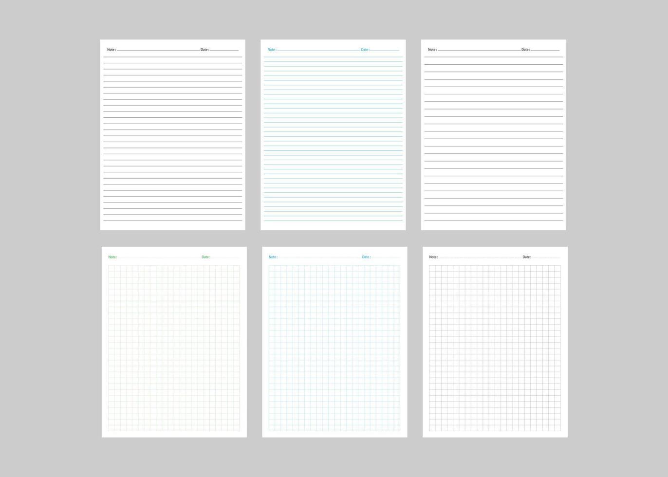 page de cahier avec papier ligné vecteur