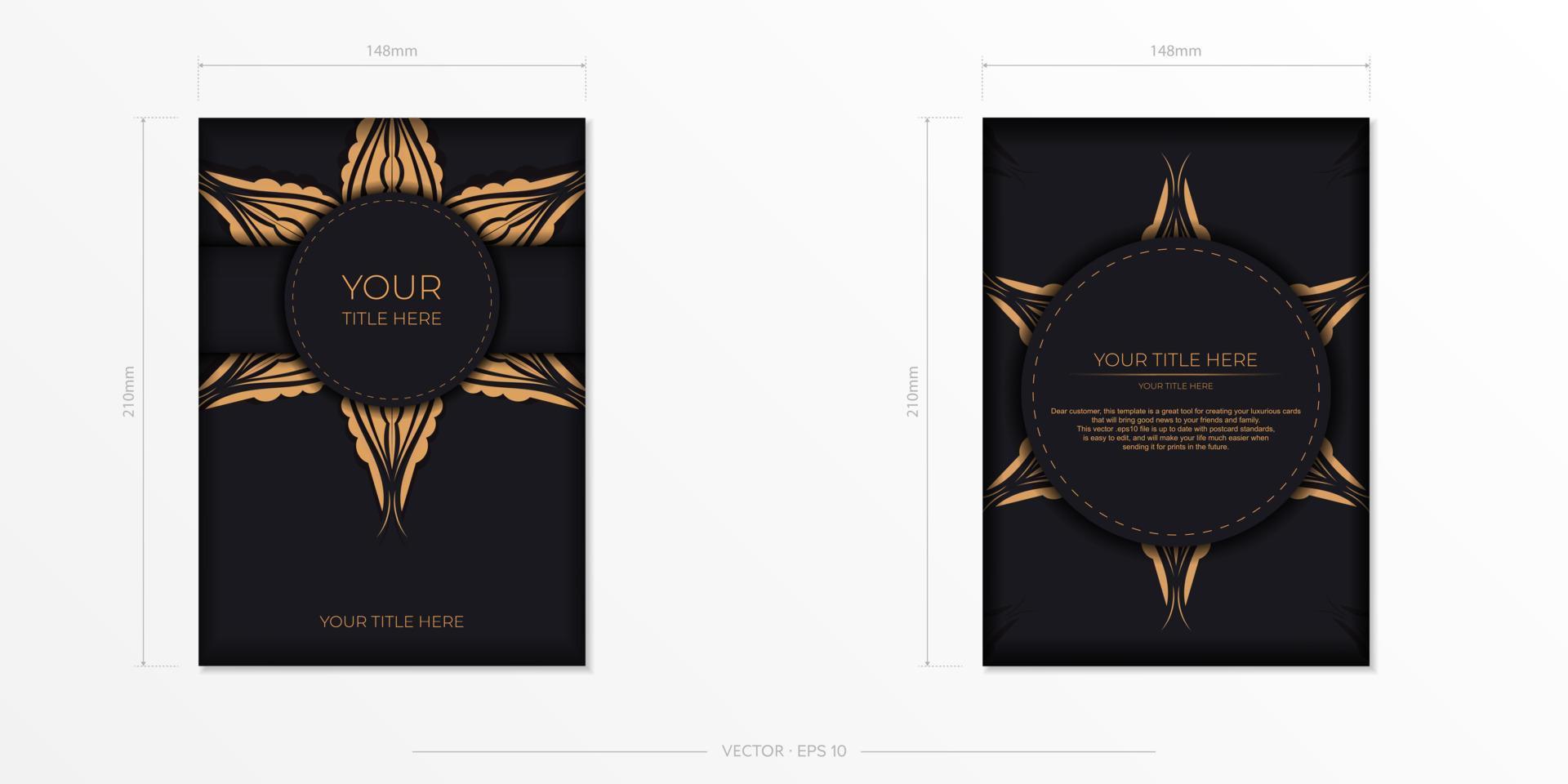 modèle de carte d'invitation noir luxueux avec ornement abstrait vintage. les éléments élégants et classiques sont parfaits pour la décoration. illustration vectorielle. vecteur