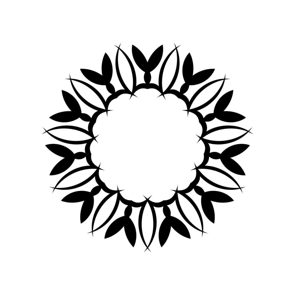 mandala indien noir et blanc. logo noir et blanc. vecteur oriental, modèles de thérapie anti-stress. éléments de conception de tissage. vecteur de logos de yoga.