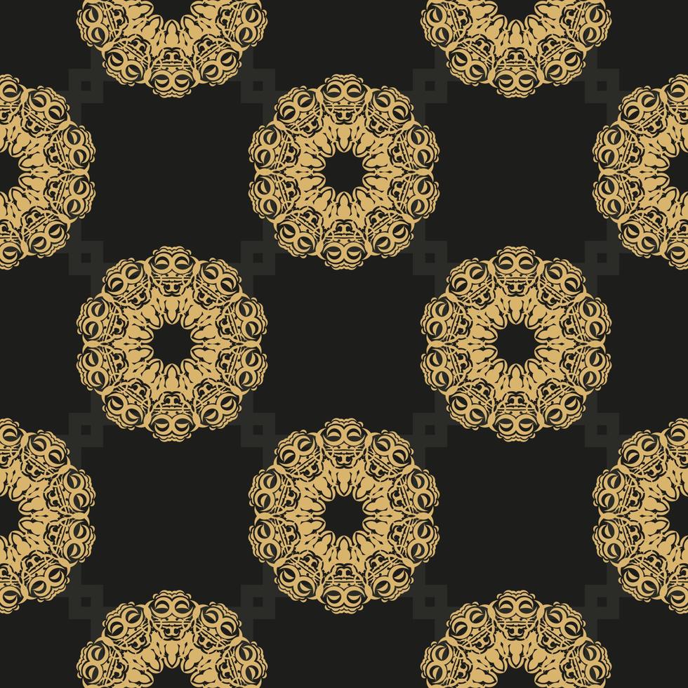 fond abstrait vectorielle continue noir et jaune chinois. papier peint dans un modèle de style vintage. élément floral indien. ornement graphique pour papier peint, tissu, emballage et papier. vecteur