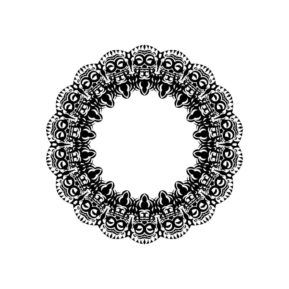 ornement rond blanc noir de mandala vintage. illustration vectorielle. vecteur