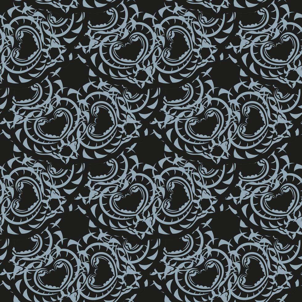 modèle sans couture rosée foncé avec des ornements vintage bleus. élément floral indien. ornement graphique pour papier peint, tissu, emballage, emballage. vecteur