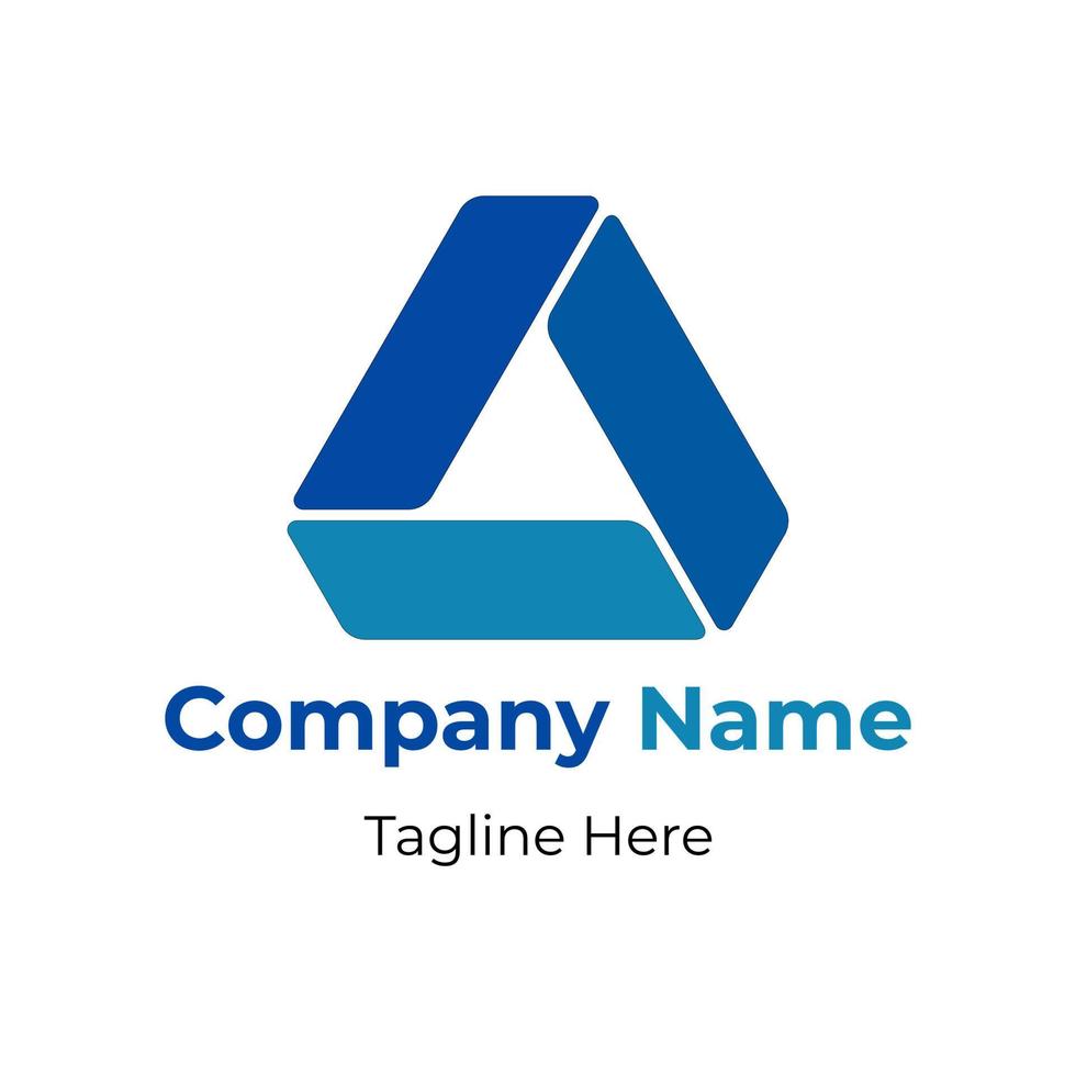 logo de marketing internet immobilier. logo triangulaire isolé sur fond blanc. image de figure géométrique créative stricte. symbole de triangle abstrait avec la couleur bleue. vecteur