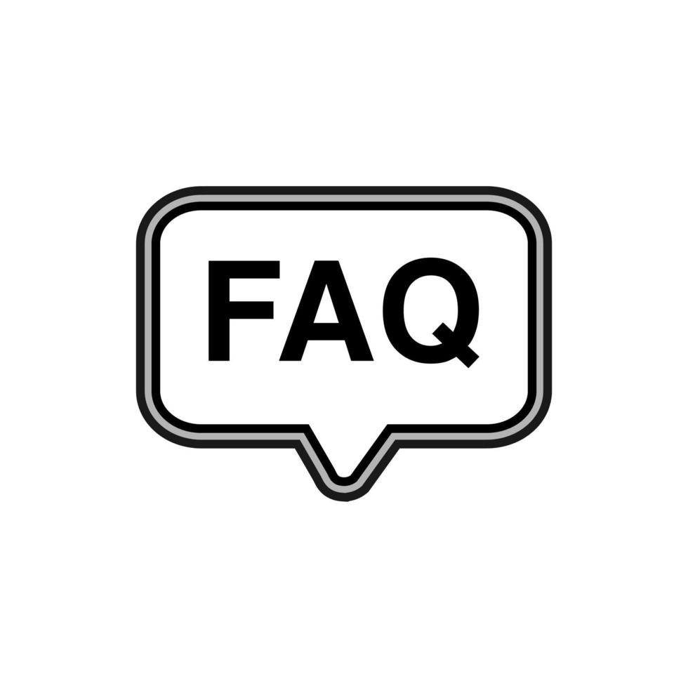 icône de vecteur faq avec bordures doubles. vecteur d'illustration faq isolé sur fond blanc. logo vectoriel de questions fréquemment posées. mieux utilisé pour les applications mobiles et la conception Web.