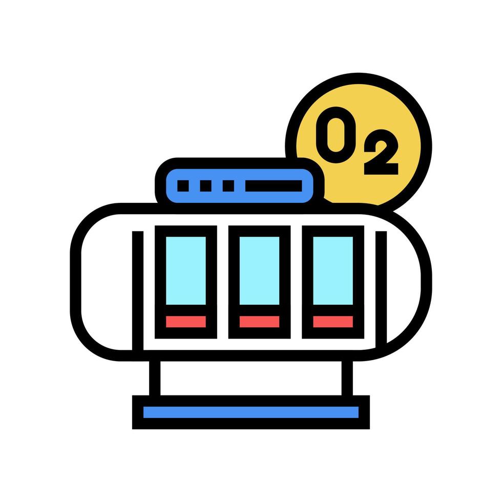 illustration vectorielle d'icône de couleur de chambre de saturation en oxygène vecteur