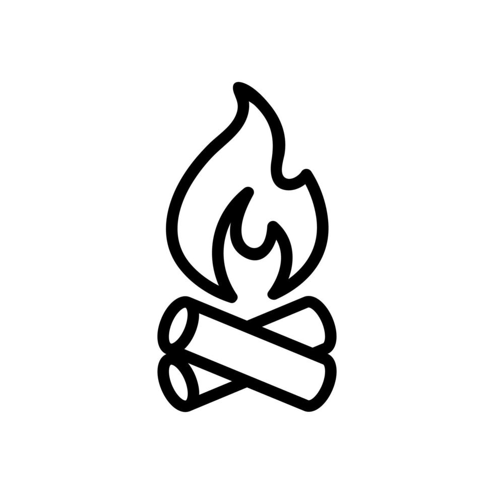 vecteur d'icône de feu de bois. illustration de symbole de contour isolé