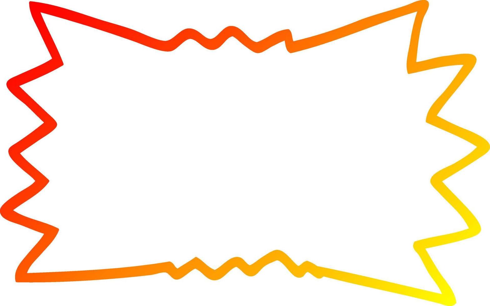ligne de gradient chaud dessinant le symbole d'explosion de dessin animé vecteur