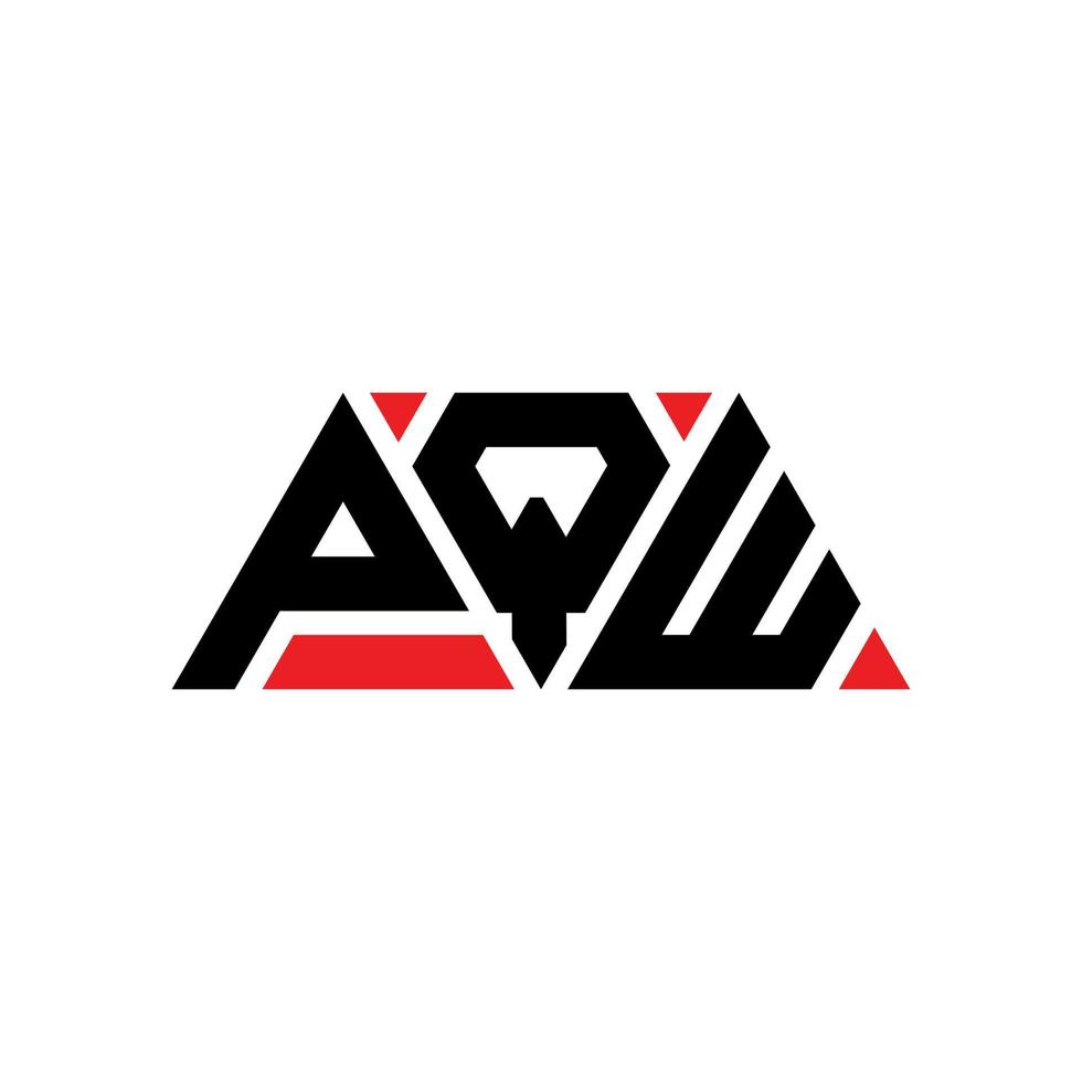 création de logo de lettre triangle pqw avec forme de triangle. monogramme de conception de logo triangle pqw. modèle de logo vectoriel triangle pqw avec couleur rouge. logo triangulaire pqw logo simple, élégant et luxueux. pqw