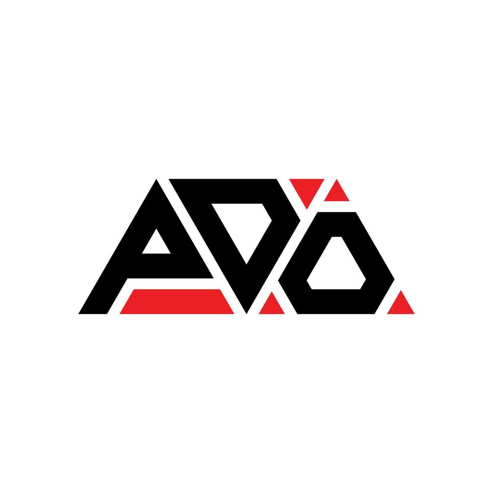 création de logo de lettre triangle pdo avec forme de triangle. monogramme de conception de logo triangle aop. modèle de logo vectoriel triangle pdo avec couleur rouge. logo triangulaire pdo logo simple, élégant et luxueux. aop