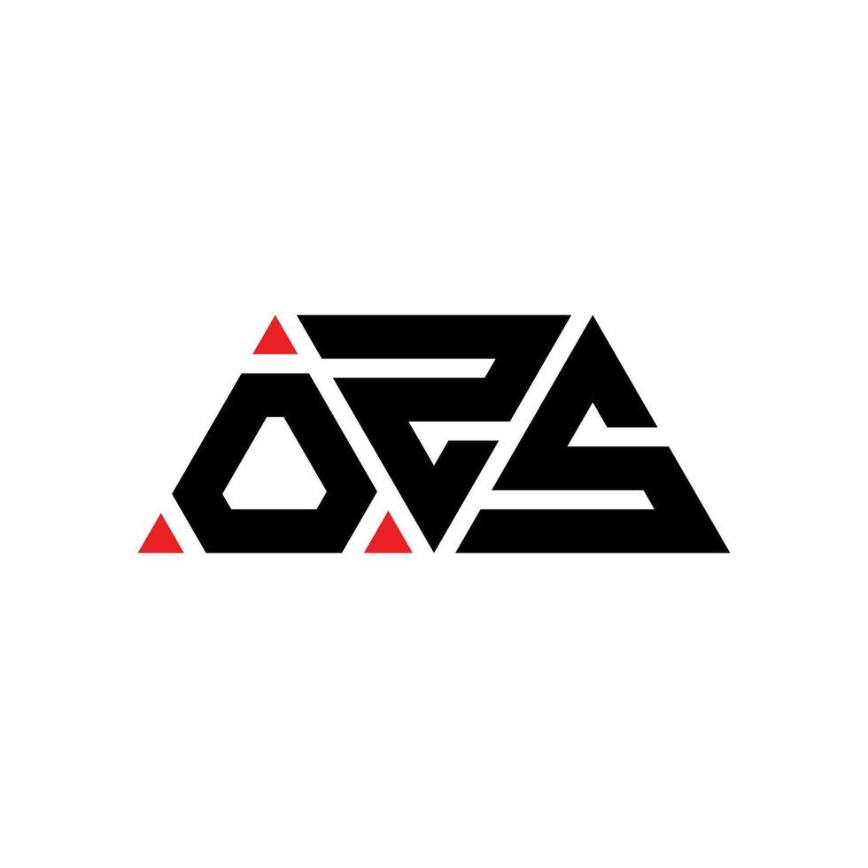 création de logo de lettre triangle ozs avec forme de triangle. monogramme de conception de logo triangle ozs. modèle de logo vectoriel triangle ozs avec couleur rouge. logo triangulaire ozs logo simple, élégant et luxueux. onces