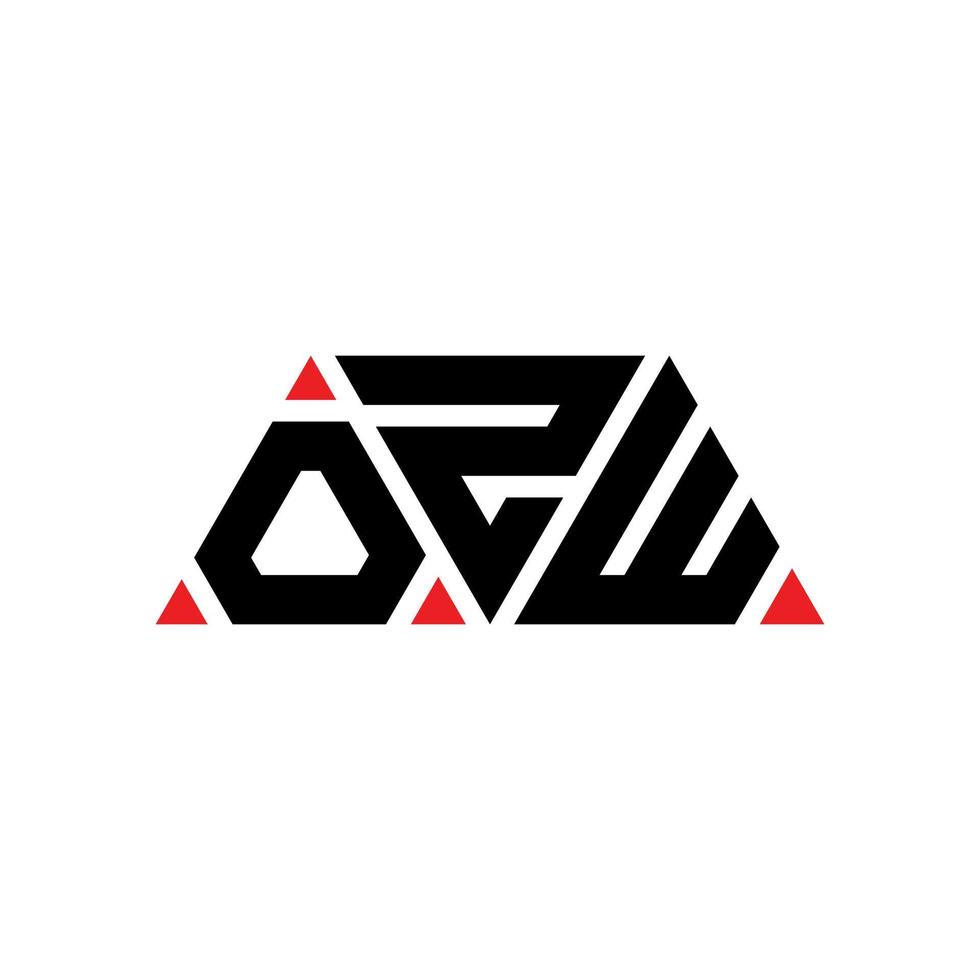 création de logo de lettre triangle ozw avec forme de triangle. monogramme de conception de logo triangle ozw. modèle de logo vectoriel triangle ozw avec couleur rouge. logo triangulaire ozw logo simple, élégant et luxueux. ozw