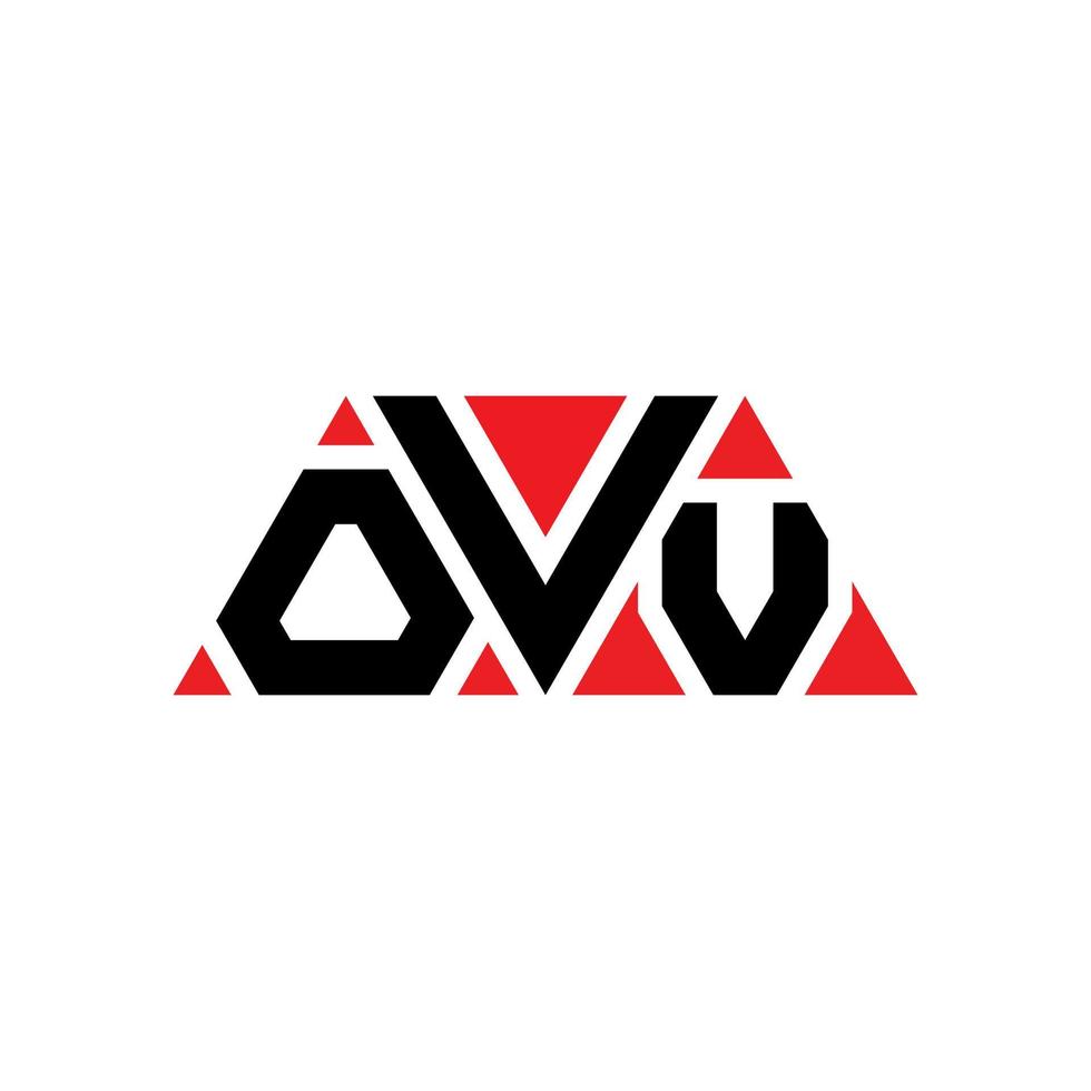 création de logo de lettre triangle ovv avec forme de triangle. monogramme de conception de logo triangle ovv. modèle de logo vectoriel triangle ovv avec couleur rouge. logo triangulaire ovv logo simple, élégant et luxueux. vv