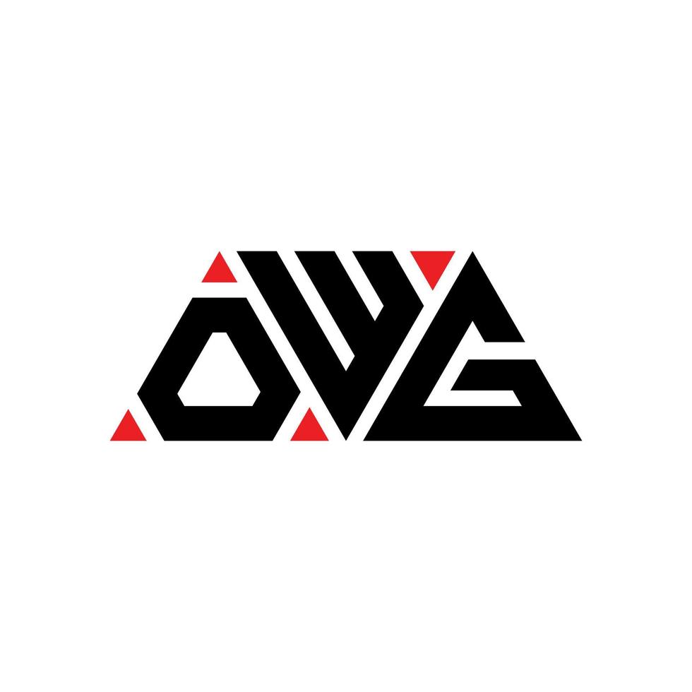 création de logo de lettre triangle owg avec forme de triangle. monogramme de conception de logo triangle owg. modèle de logo vectoriel triangle owg avec couleur rouge. logo triangulaire owg logo simple, élégant et luxueux. owg