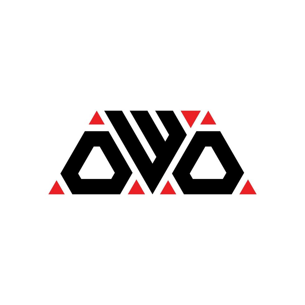 création de logo de lettre triangle owo avec forme de triangle. monogramme de conception de logo triangle owo. modèle de logo vectoriel triangle owo avec couleur rouge. logo triangulaire owo logo simple, élégant et luxueux. ouah