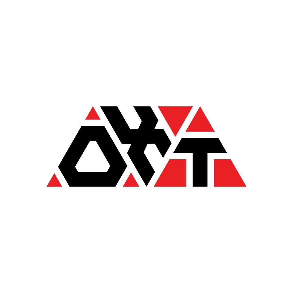 création de logo de lettre triangle oxt avec forme de triangle. monogramme de conception de logo triangle oxt. modèle de logo vectoriel triangle oxt avec couleur rouge. logo triangulaire oxt logo simple, élégant et luxueux. oxt