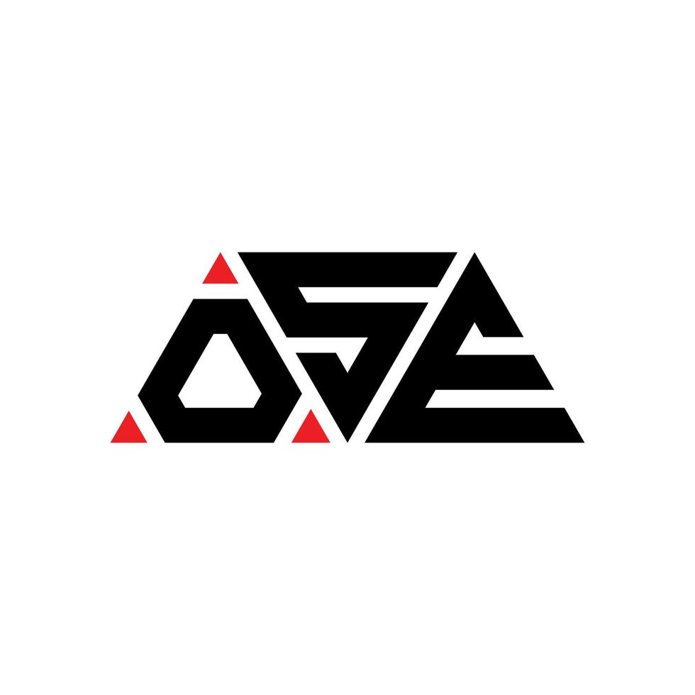 création de logo de lettre triangle ose avec forme de triangle. monogramme de conception de logo triangle ose. modèle de logo vectoriel triangle ose avec couleur rouge. ose logo triangulaire logo simple, élégant et luxueux. ose