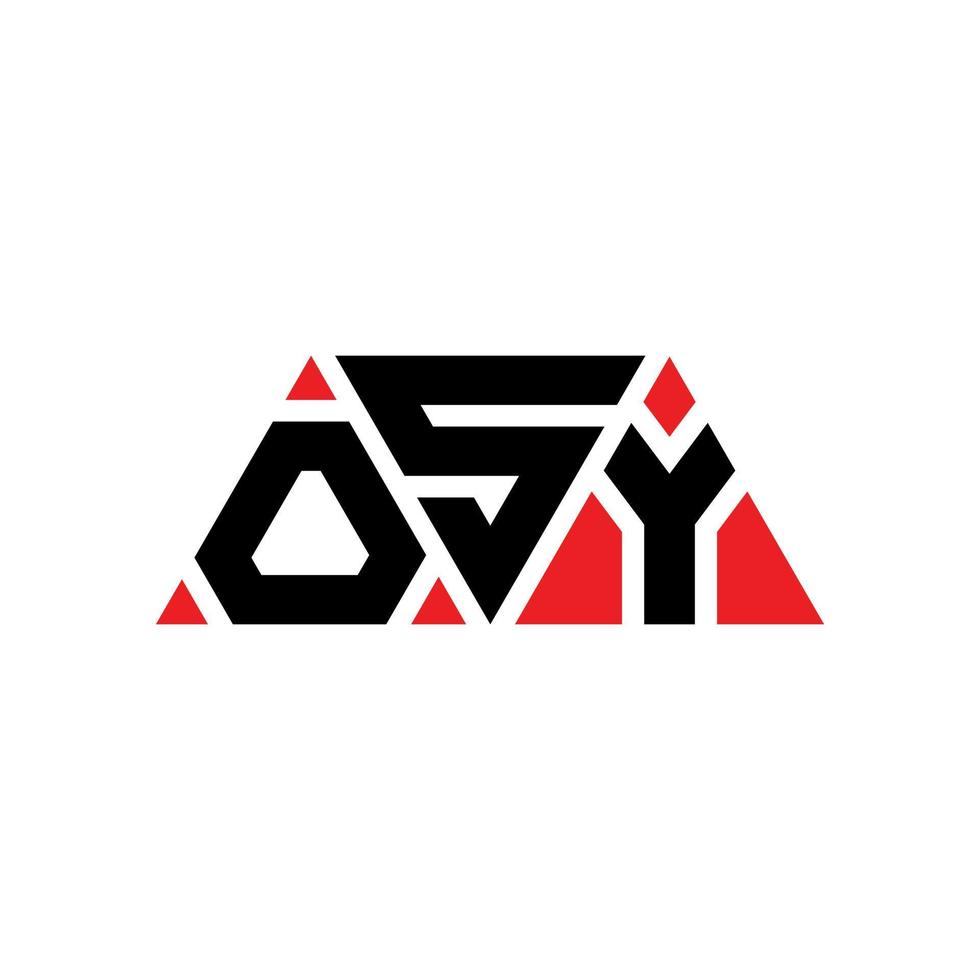 création de logo de lettre triangle osy avec forme de triangle. monogramme de conception de logo triangle osy. modèle de logo vectoriel triangle osy avec couleur rouge. logo triangulaire osy logo simple, élégant et luxueux. osy