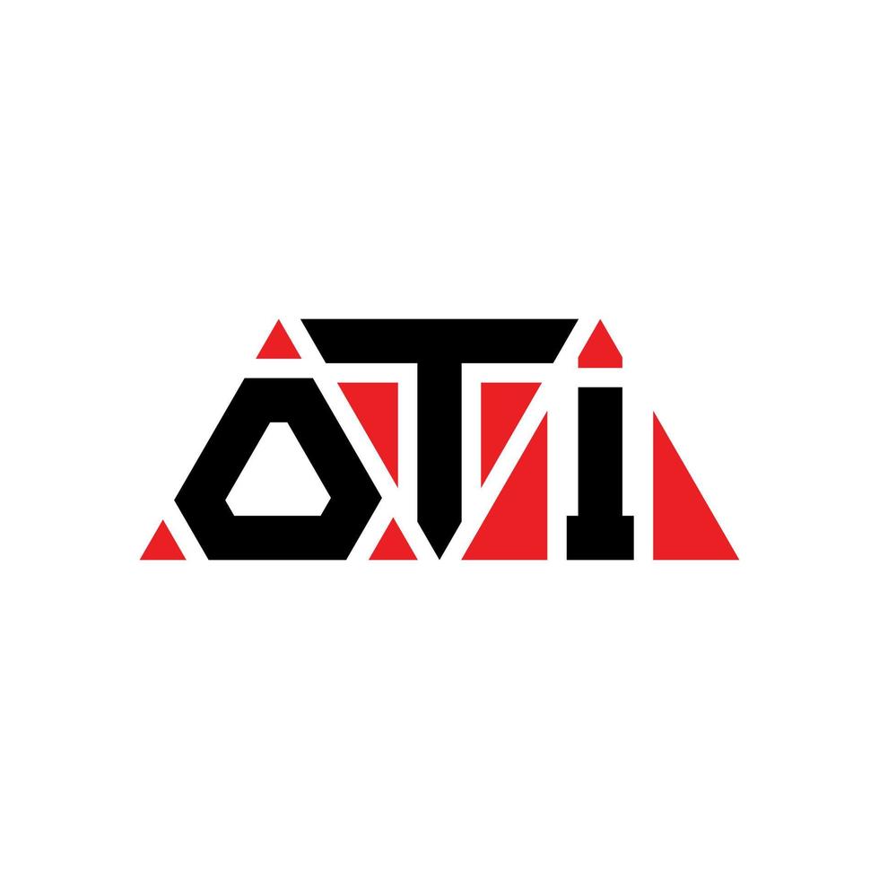 création de logo de lettre triangle oti avec forme de triangle. monogramme de conception de logo triangle oti. modèle de logo vectoriel triangle oti avec couleur rouge. oti logo triangulaire logo simple, élégant et luxueux. oti