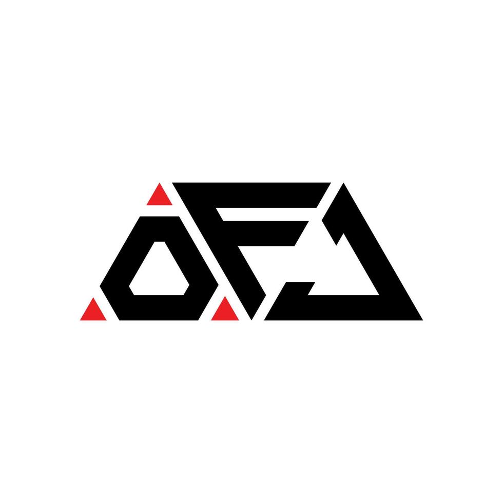 création de logo de lettre triangle ofj avec forme de triangle. monogramme de conception de logo triangle ofj. modèle de logo vectoriel triangle ofj avec couleur rouge. ofj logo triangulaire logo simple, élégant et luxueux. dej