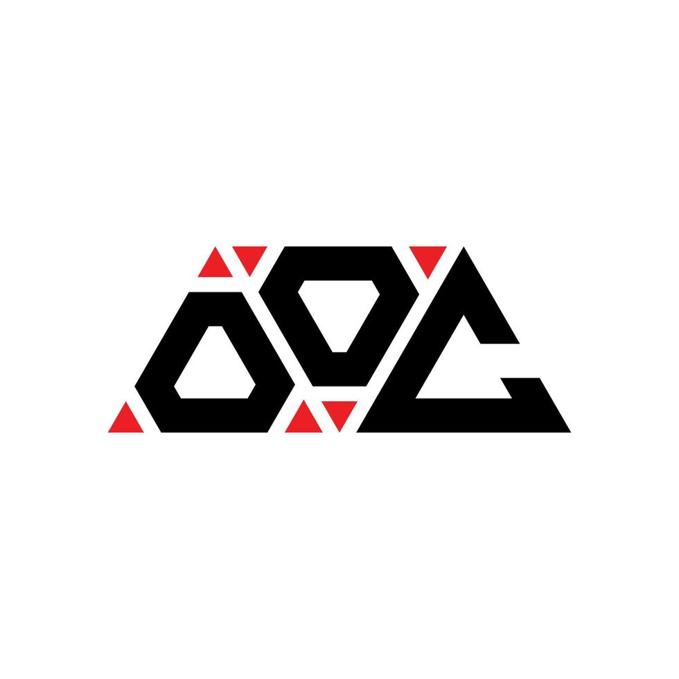 création de logo de lettre triangle ooc avec forme de triangle. monogramme de conception de logo triangle ooc. modèle de logo vectoriel triangle ooc avec couleur rouge. logo triangulaire ooc logo simple, élégant et luxueux. ooc