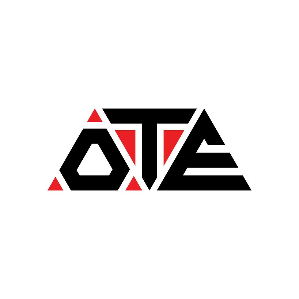 création de logo de lettre triangle ote avec forme de triangle. monogramme de conception de logo triangle ote. modèle de logo vectoriel triangle ote avec couleur rouge. ote logo triangulaire logo simple, élégant et luxueux. ote