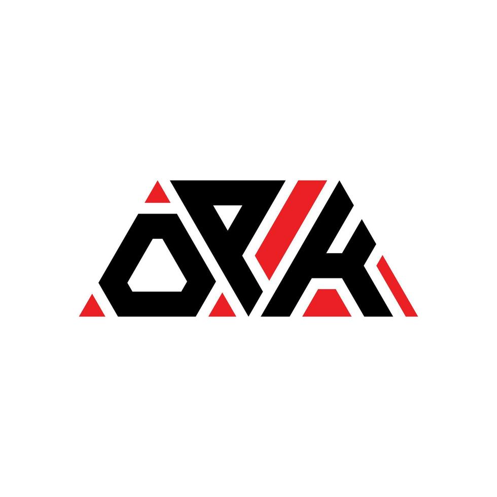 création de logo de lettre triangle opk avec forme de triangle. monogramme de conception de logo triangle opk. modèle de logo vectoriel triangle opk avec couleur rouge. logo triangulaire opk logo simple, élégant et luxueux. oui