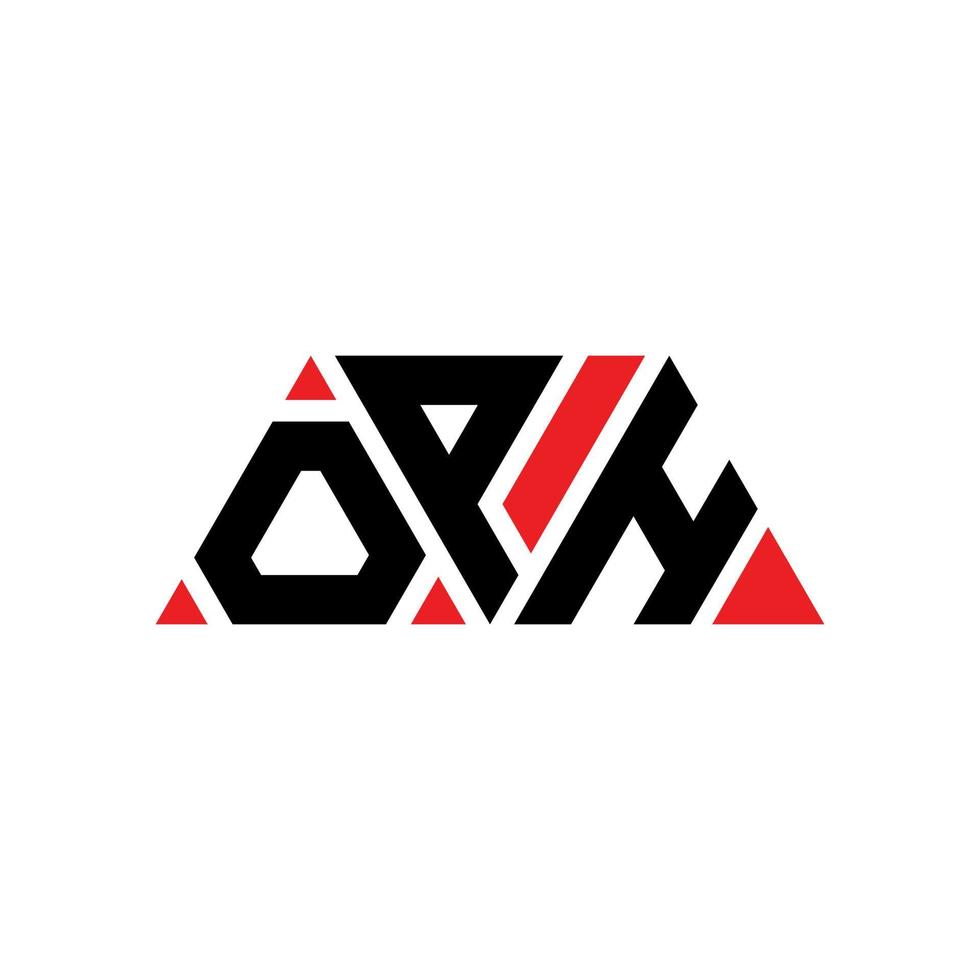 création de logo de lettre triangle oph avec forme de triangle. monogramme de conception de logo triangle oph. modèle de logo vectoriel triangle oph avec couleur rouge. logo triangulaire oph logo simple, élégant et luxueux. ouf