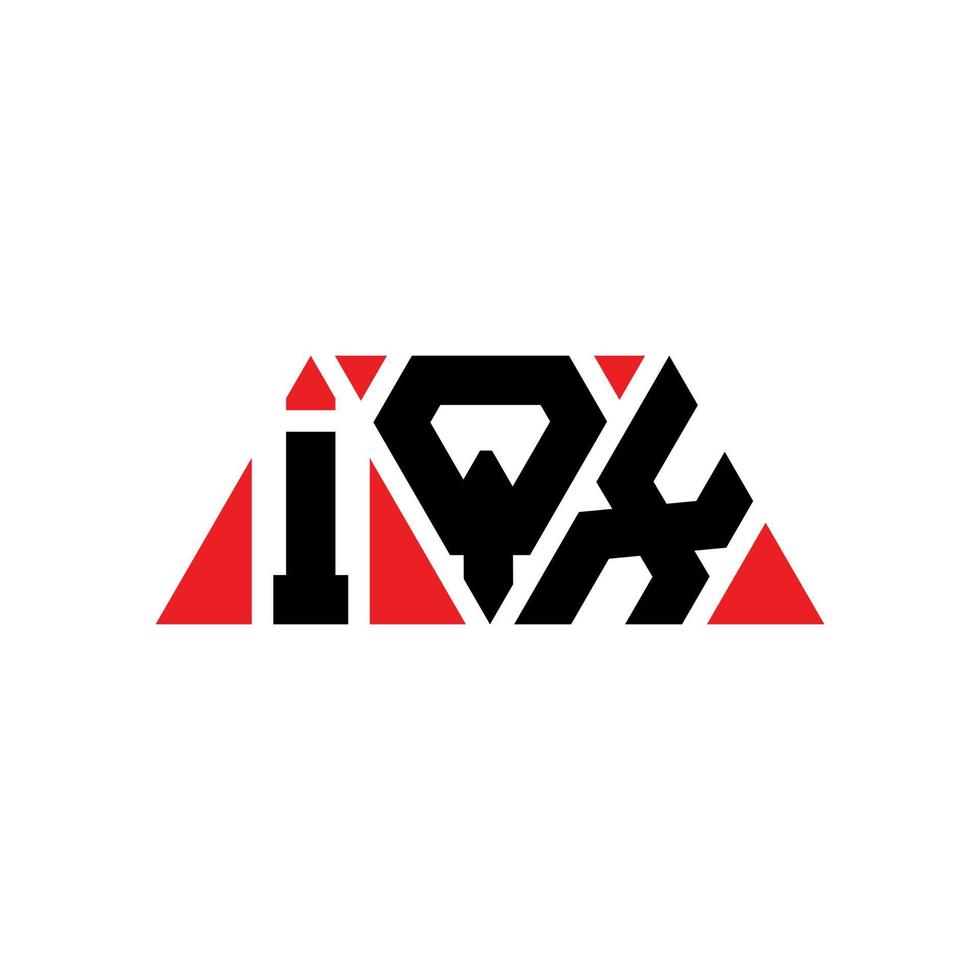 création de logo de lettre triangle iqx avec forme de triangle. monogramme de conception de logo triangle iqx. modèle de logo vectoriel triangle iqx avec couleur rouge. logo triangulaire iqx logo simple, élégant et luxueux. iqx