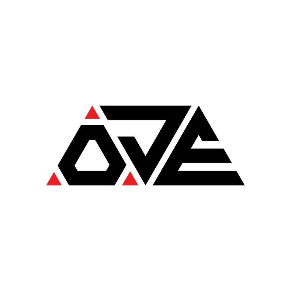 création de logo de lettre triangle oje avec forme de triangle. monogramme de conception de logo triangle oje. modèle de logo vectoriel triangle oje avec couleur rouge. logo triangulaire oje logo simple, élégant et luxueux. oje