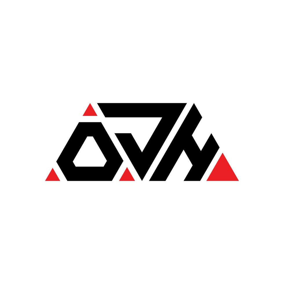 création de logo de lettre triangle ojh avec forme de triangle. monogramme de conception de logo triangle ojh. modèle de logo vectoriel triangle ojh avec couleur rouge. logo triangulaire ojh logo simple, élégant et luxueux. ojh