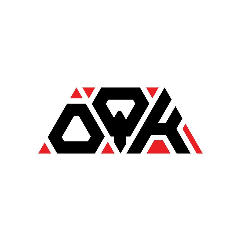création de logo de lettre triangle oqk avec forme de triangle. monogramme de conception de logo triangle oqk. modèle de logo vectoriel triangle oqk avec couleur rouge. logo triangulaire oqk logo simple, élégant et luxueux. d'accord