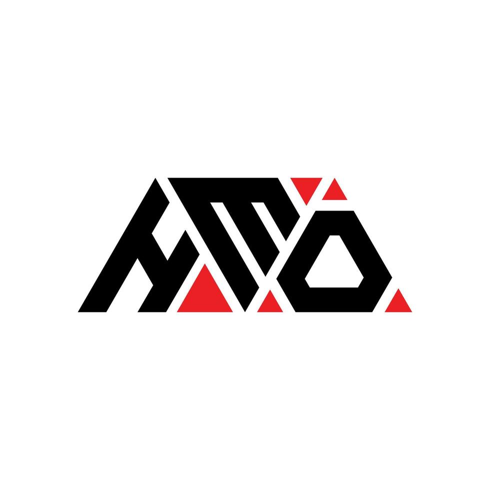 création de logo de lettre triangle hmo avec forme de triangle. monogramme de conception de logo triangle hmo. modèle de logo vectoriel triangle hmo avec couleur rouge. logo triangulaire hmo logo simple, élégant et luxueux. hmo
