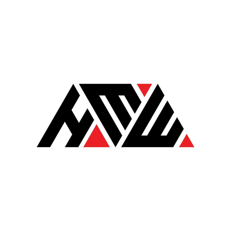 création de logo de lettre triangle hmw avec forme de triangle. monogramme de conception de logo triangle hmw. modèle de logo vectoriel triangle hmw avec couleur rouge. logo triangulaire hmw logo simple, élégant et luxueux. hmw