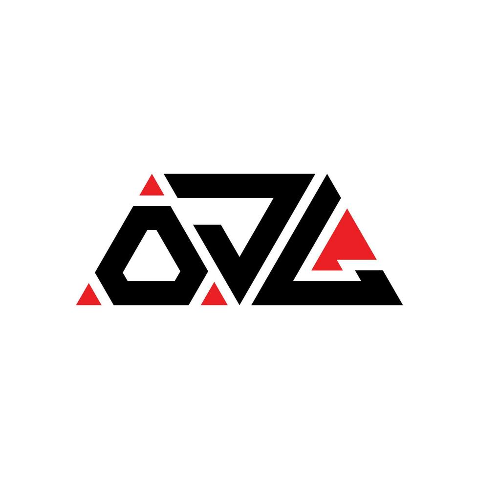 création de logo de lettre triangle ojl avec forme de triangle. monogramme de conception de logo triangle ojl. modèle de logo vectoriel triangle ojl avec couleur rouge. logo triangulaire ojl logo simple, élégant et luxueux. jol