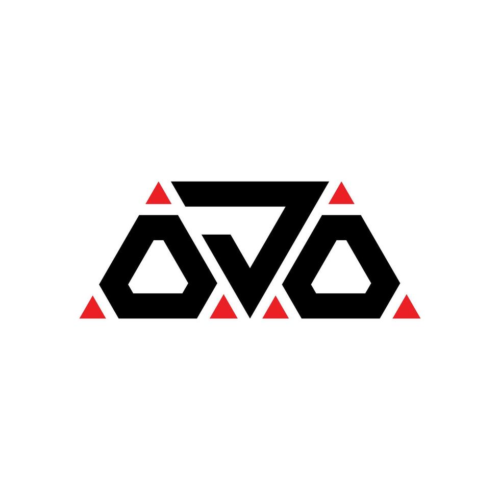 création de logo de lettre triangle ojo avec forme de triangle. monogramme de conception de logo triangle ojo. modèle de logo vectoriel triangle ojo avec couleur rouge. logo triangulaire ojo logo simple, élégant et luxueux. ojo