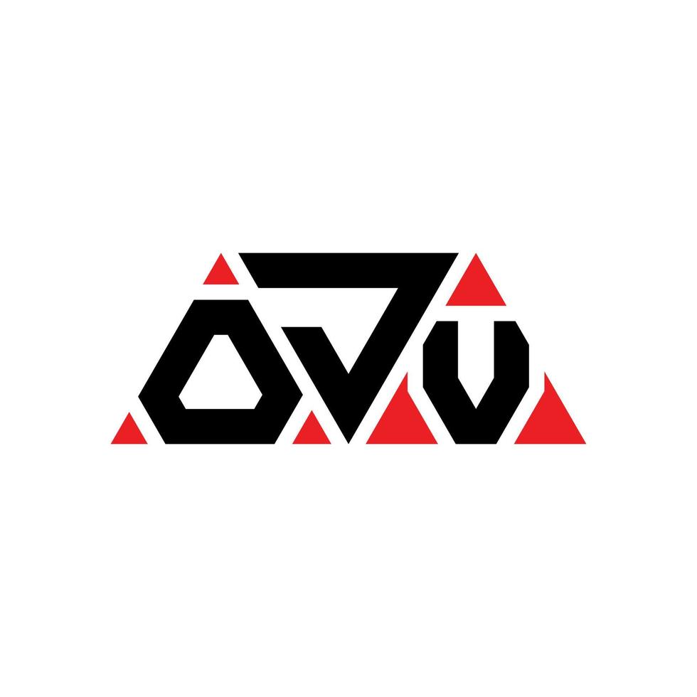 création de logo de lettre triangle ojv avec forme de triangle. monogramme de conception de logo triangle ojv. modèle de logo vectoriel triangle ojv avec couleur rouge. logo triangulaire ojv logo simple, élégant et luxueux. jov