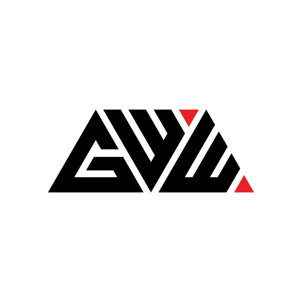 création de logo de lettre triangle gww avec forme de triangle. monogramme de conception de logo triangle gww. modèle de logo vectoriel triangle gww avec couleur rouge. logo triangulaire gww logo simple, élégant et luxueux. ouf
