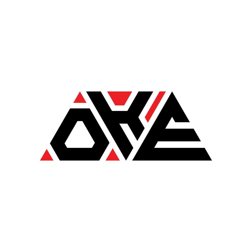 création de logo de lettre triangle oke avec forme de triangle. monogramme de conception de logo triangle oke. modèle de logo vectoriel triangle oke avec couleur rouge. logo triangulaire oke logo simple, élégant et luxueux. d'accord