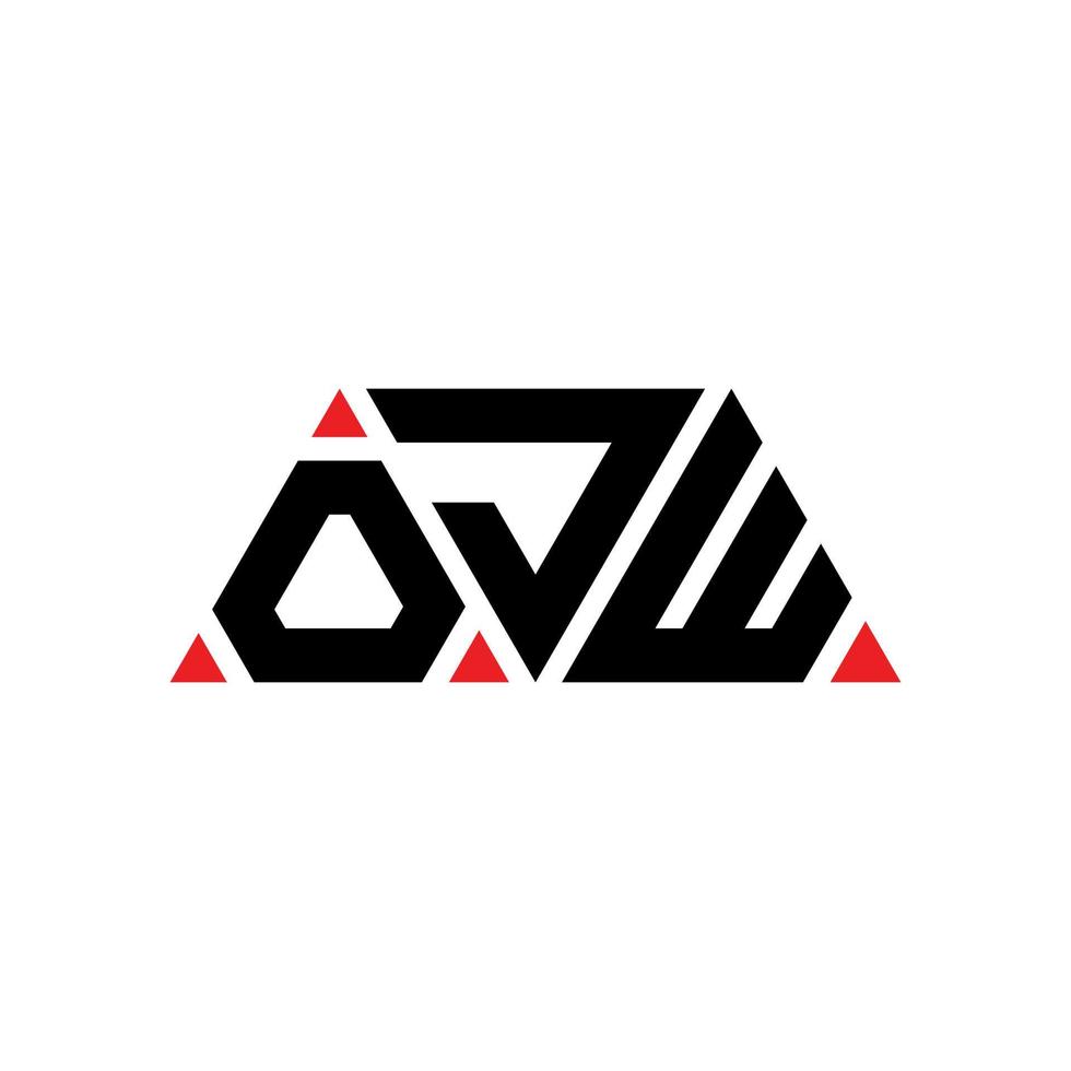 création de logo de lettre triangle ojw avec forme de triangle. monogramme de conception de logo triangle ojw. modèle de logo vectoriel triangle ojw avec couleur rouge. logo triangulaire ojw logo simple, élégant et luxueux. ojw