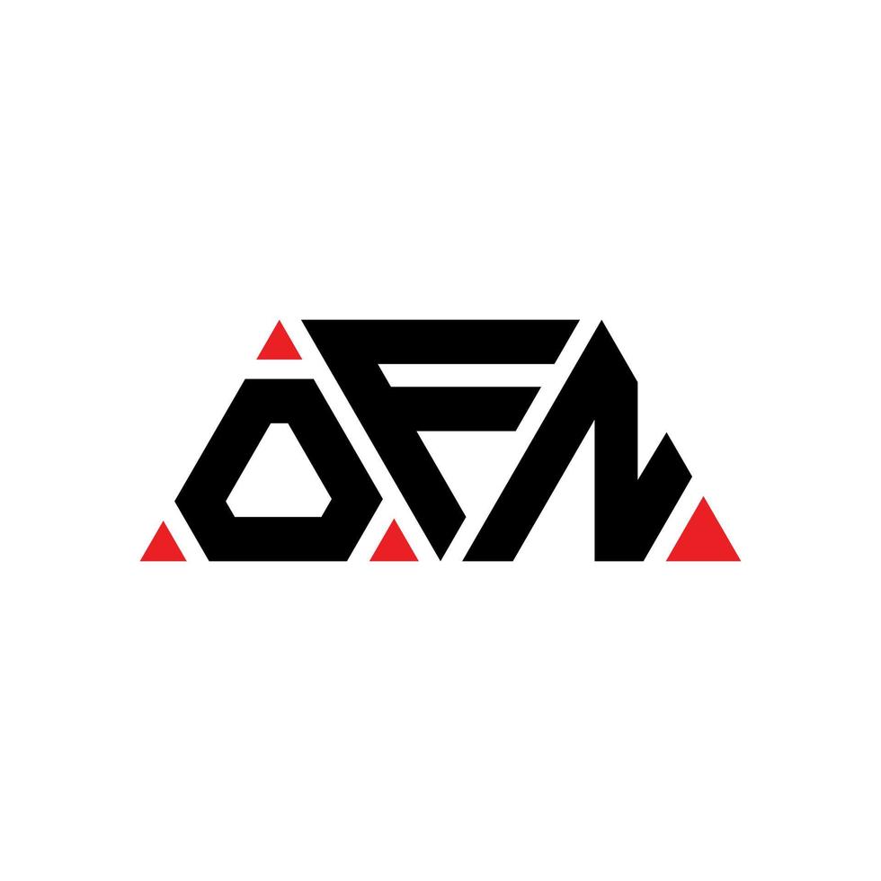 création de logo de lettre triangle ofn avec forme de triangle. ofn monogramme de conception de logo triangle. modèle de logo vectoriel triangle ofn avec couleur rouge. ofn logo triangulaire logo simple, élégant et luxueux. ofn