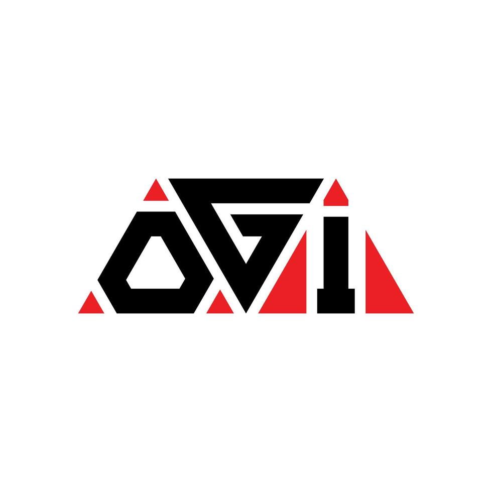 création de logo de lettre triangle ogi avec forme de triangle. monogramme de conception de logo triangle ogi. modèle de logo vectoriel triangle ogi avec couleur rouge. logo triangulaire ogi logo simple, élégant et luxueux. ogi