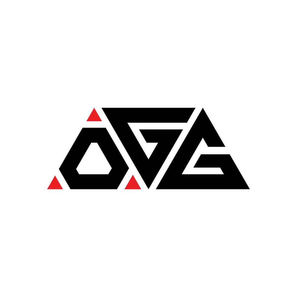 création de logo de lettre triangle ogg avec forme de triangle. monogramme de conception de logo triangle ogg. modèle de logo vectoriel triangle ogg avec couleur rouge. logo triangulaire ogg logo simple, élégant et luxueux. ogg