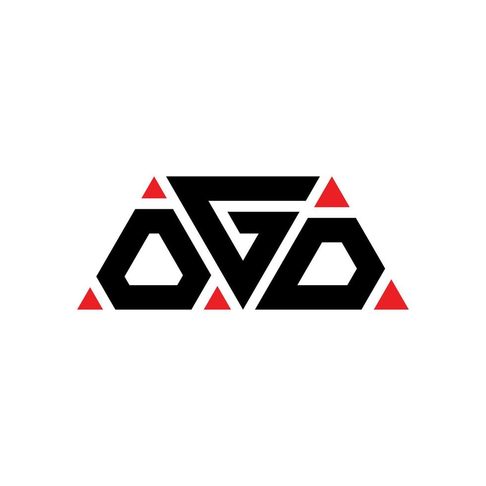 création de logo de lettre triangle ogd avec forme de triangle. monogramme de conception de logo triangle ogd. modèle de logo vectoriel triangle ogd avec couleur rouge. logo triangulaire ogd logo simple, élégant et luxueux. mon Dieu