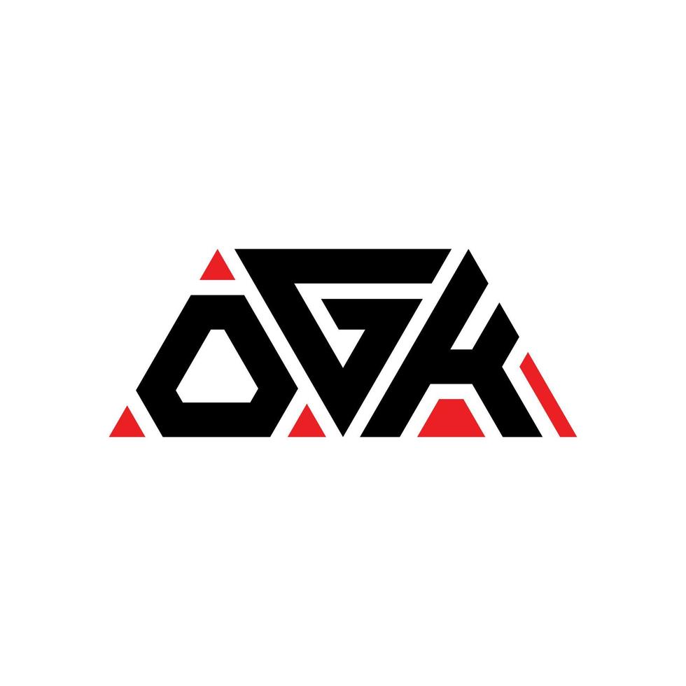 création de logo de lettre triangle ogk avec forme de triangle. monogramme de conception de logo triangle ogk. modèle de logo vectoriel triangle ogk avec couleur rouge. logo triangulaire ogk logo simple, élégant et luxueux. ok