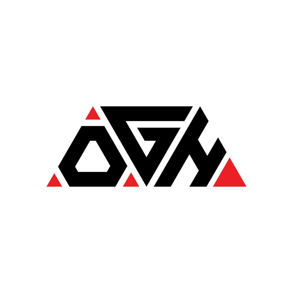 création de logo de lettre triangle ogh avec forme de triangle. monogramme de conception de logo triangle ogh. modèle de logo vectoriel triangle ogh avec couleur rouge. ogh logo triangulaire logo simple, élégant et luxueux. oh