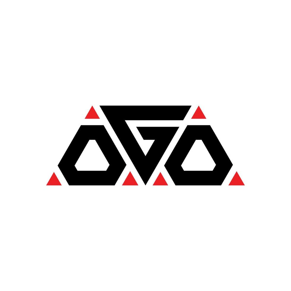 création de logo de lettre triangle ogo avec forme de triangle. monogramme de conception de logo triangle ogo. modèle de logo vectoriel triangle ogo avec couleur rouge. logo triangulaire ogo logo simple, élégant et luxueux. moi