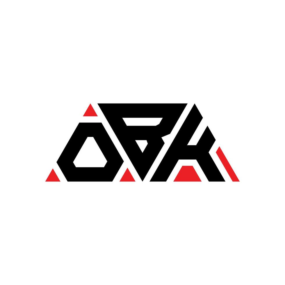 création de logo de lettre triangle obk avec forme de triangle. monogramme de conception de logo triangle obk. modèle de logo vectoriel triangle obk avec couleur rouge. obk logo triangulaire logo simple, élégant et luxueux. d'accord