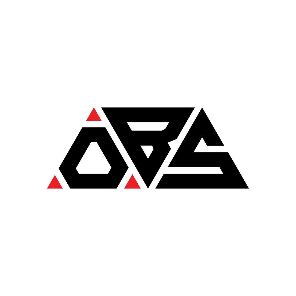 création de logo de lettre triangle obs avec forme de triangle. monogramme de conception de logo triangle obs. modèle de logo vectoriel triangle obs avec couleur rouge. logo triangulaire obs logo simple, élégant et luxueux. obs