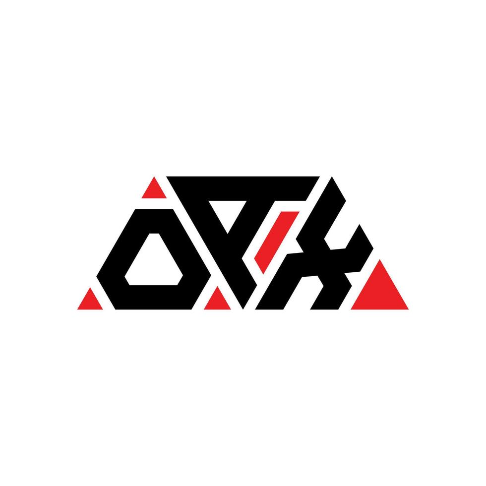 création de logo de lettre triangle oax avec forme de triangle. monogramme de conception de logo triangle oax. modèle de logo vectoriel triangle oax avec couleur rouge. logo triangulaire oax logo simple, élégant et luxueux. oax